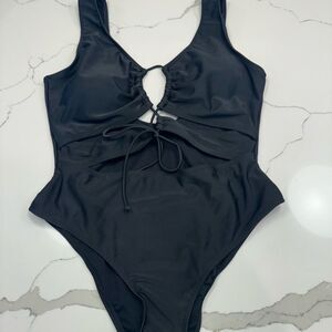 Stylish Black One Piece Swimsuit